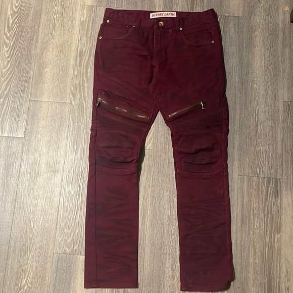 8ighth Dstrkt Distressed Moto Biker Jeans 32 x 32 - Picture 2 of 10